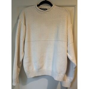 VTG Thornton Bay Clothing Co. 100% Cotton Cream Sweater Size Medium